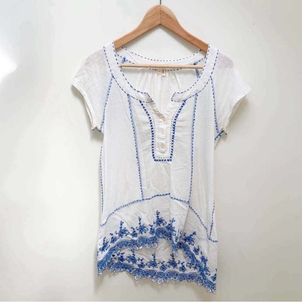Anthropologies rue meadows eyelet blouse